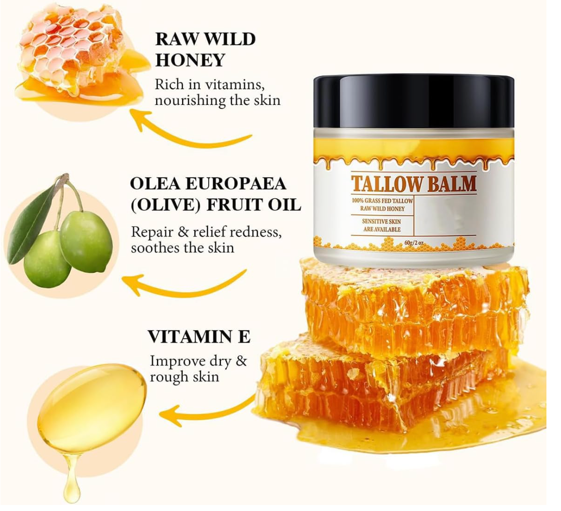 Beef Tallow and Honey Balm Moisturiser