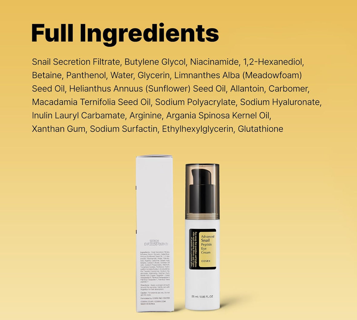 Snail Mucin Peptide Under Eye Cream